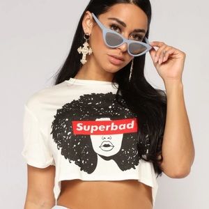 Bad To The Bone Crop Tee - White